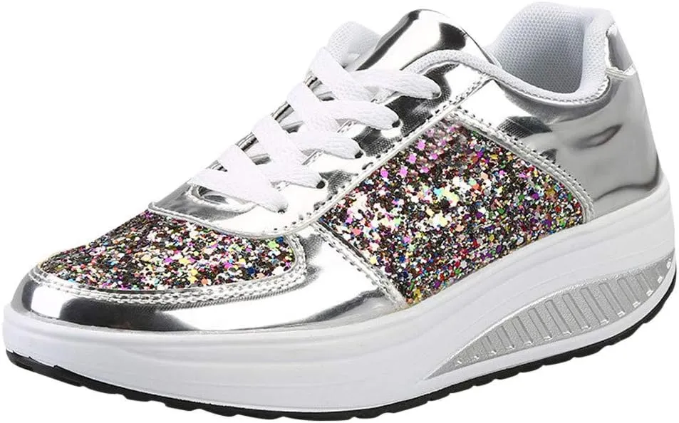 Women's Fashion Platform High Top Sneakers Zapatos para Mujer Comodos De Fiesta Wide Width Sneakers for Women Slip Ons Sneakers for Women Shoes for Wedding Guest Women Comfy Fall