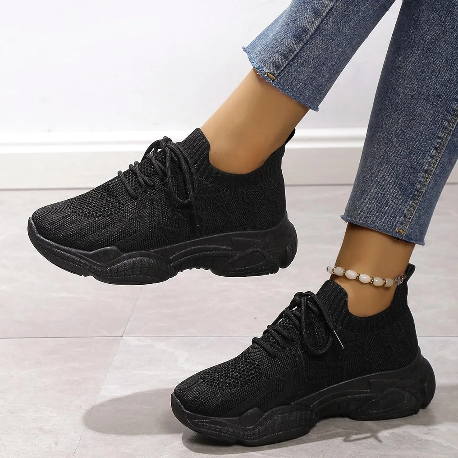 Womens High Top Sneakers Black and White Slip On Walking Shoes Women Arch Support Women's Running Shoes Breathable Walking Sneakers Womens White Sneakers Slip Ons Womens Walking Sneakers Slip Ons