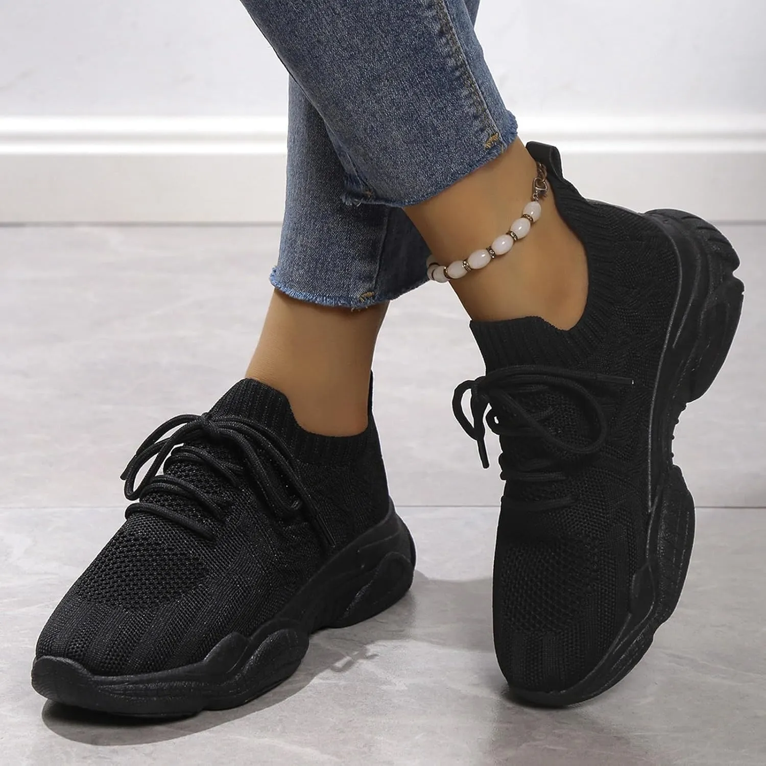 Womens High Top Sneakers Black and White Slip On Walking Shoes Women Arch Support Women's Running Shoes Breathable Walking Sneakers Womens White Sneakers Slip Ons Womens Walking Sneakers Slip Ons