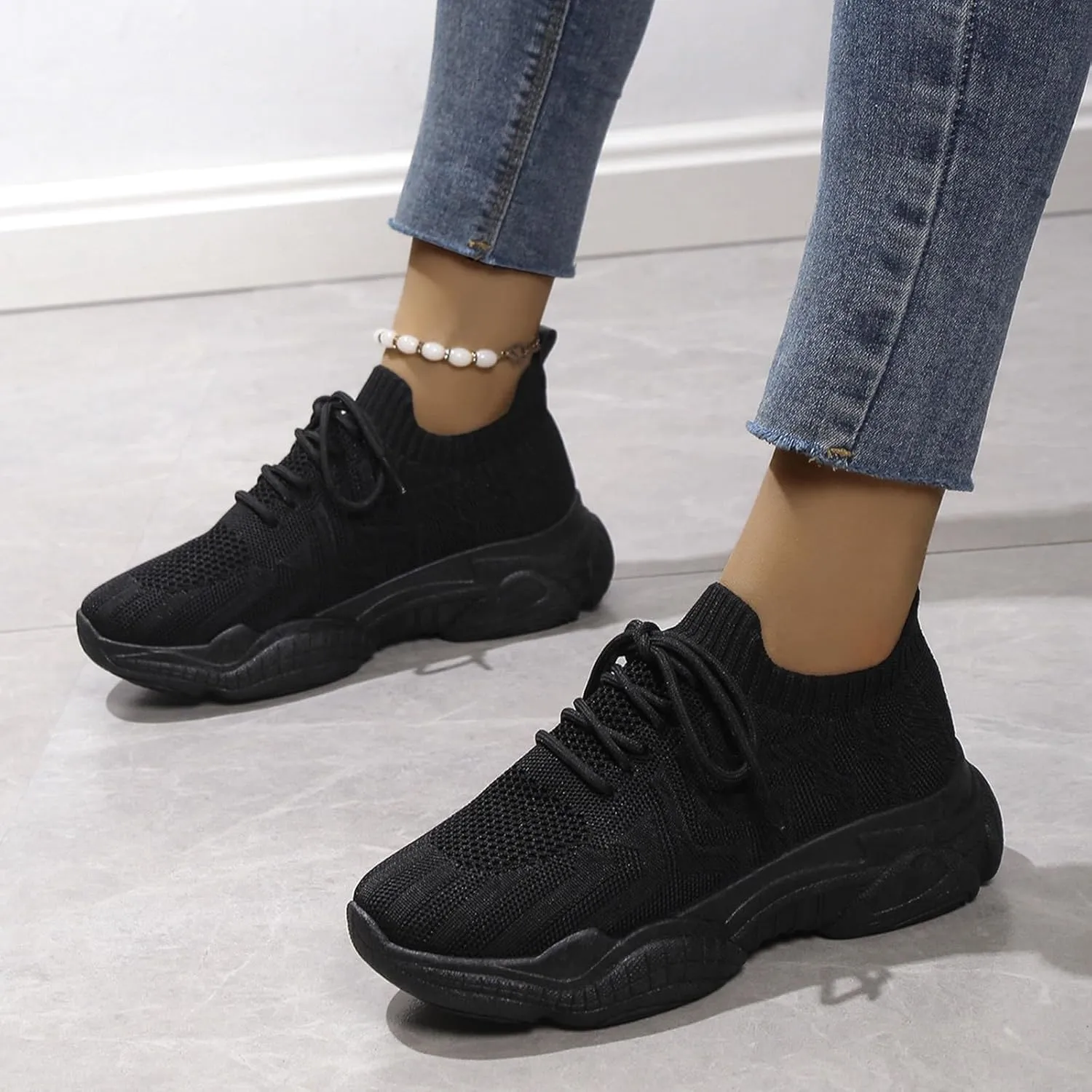 Womens High Top Sneakers Black and White Slip On Walking Shoes Women Arch Support Women's Running Shoes Breathable Walking Sneakers Womens White Sneakers Slip Ons Womens Walking Sneakers Slip Ons