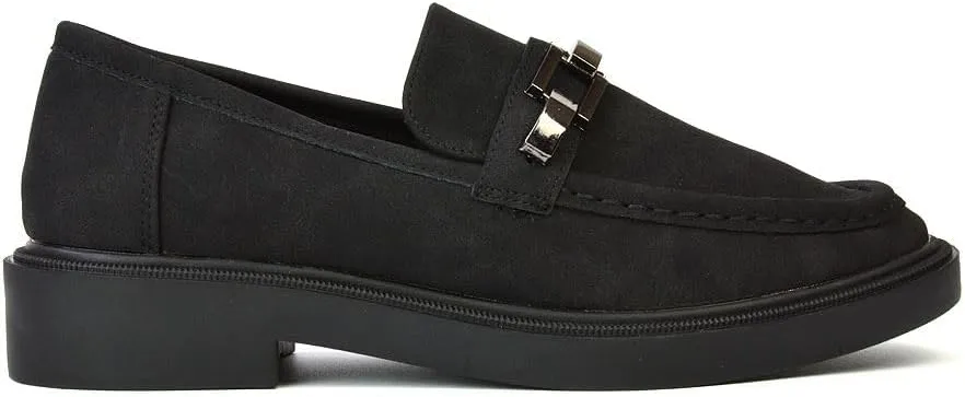 Womens Low Heel Loafers Ladies Slip On Cussioned Flexible Sole Chain Casual Work School Office Shoes Size 5-10