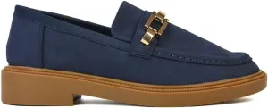 Womens Low Heel Loafers Ladies Slip On Cussioned Flexible Sole Chain Casual Work School Office Shoes Size 5-10