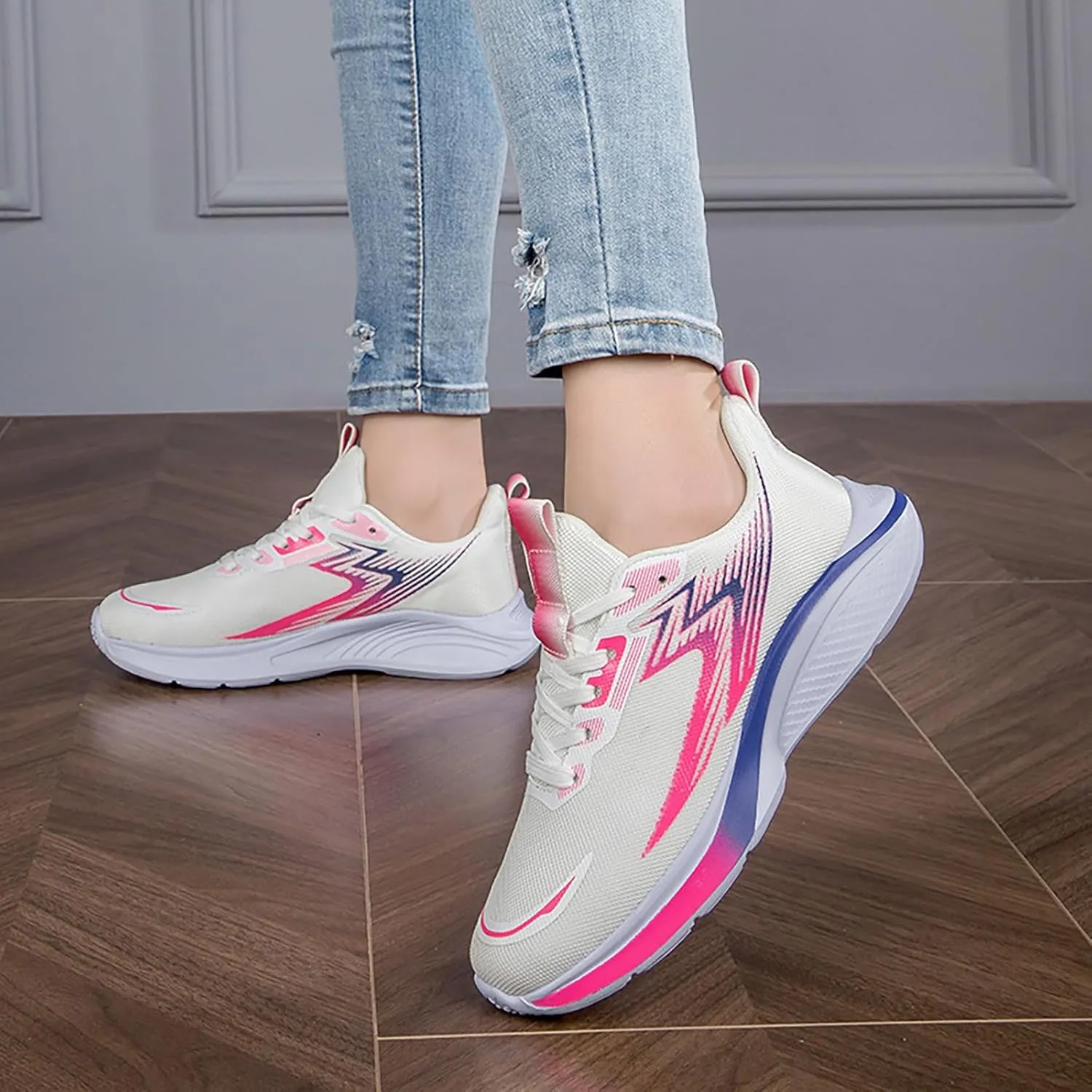 Womens Non Slip Slip On Shoes Casual Walking Sneakers Lightweight Canvas Comfortable Flat Fashion Loafers