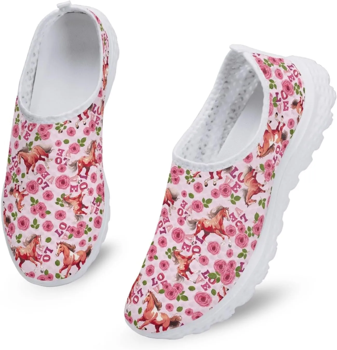 Women's Running Shoes Breathable Athletic Tennis Shoes Casual Lightweight Ladies Running Sneakers Slip On Flats Loafer