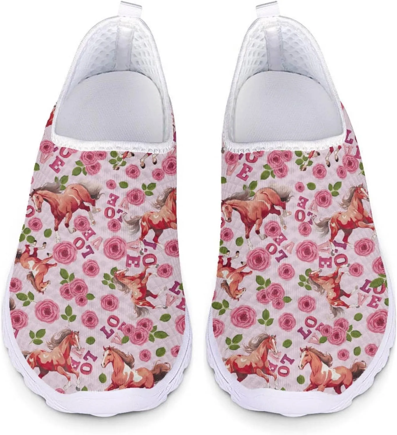 Women's Running Shoes Breathable Athletic Tennis Shoes Casual Lightweight Ladies Running Sneakers Slip On Flats Loafer