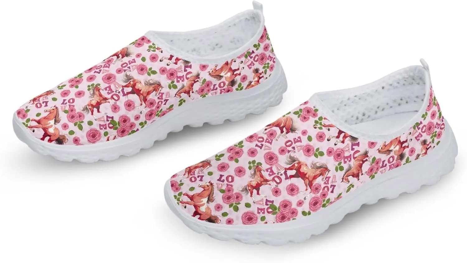 Women's Running Shoes Breathable Athletic Tennis Shoes Casual Lightweight Ladies Running Sneakers Slip On Flats Loafer