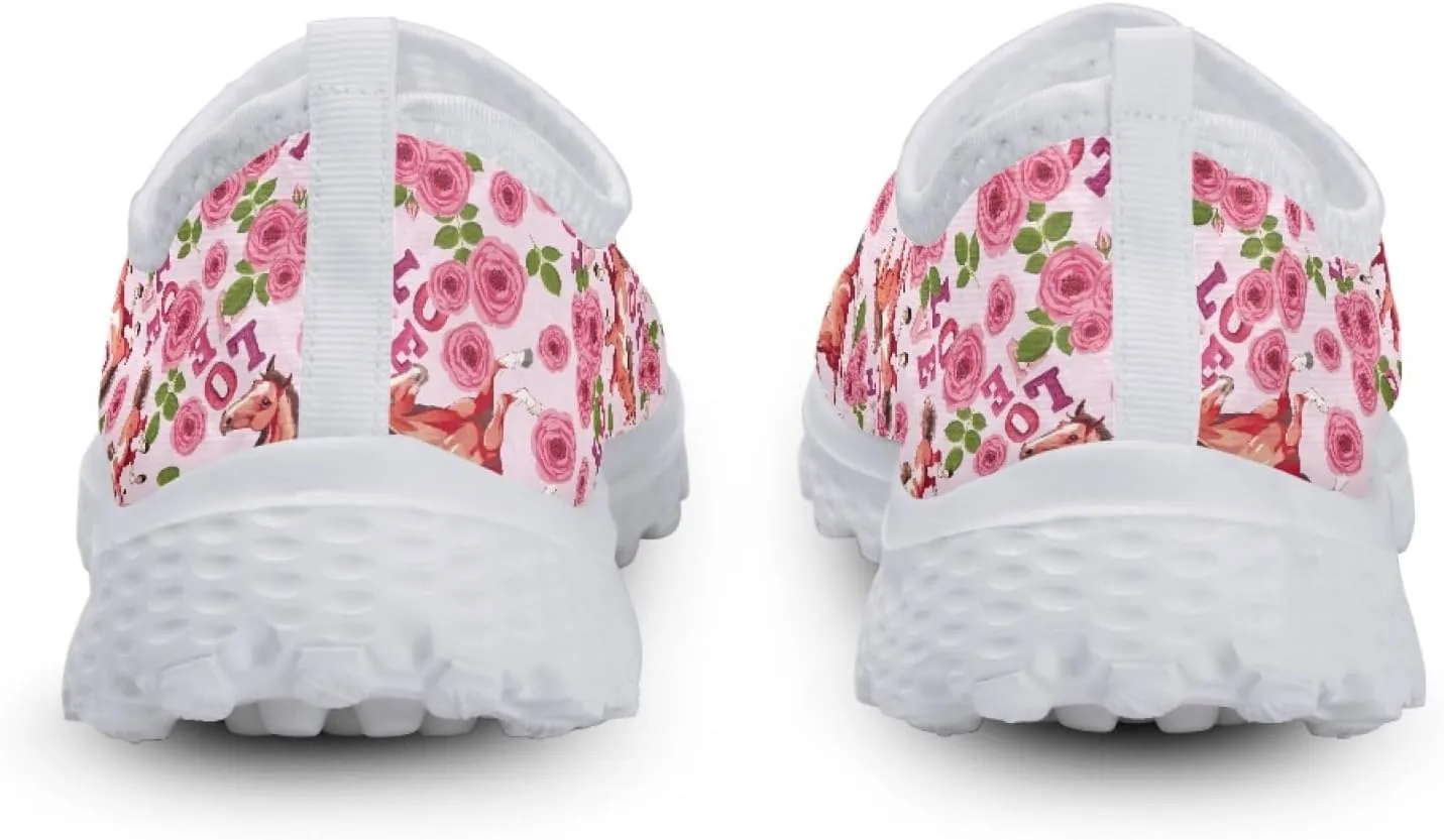Women's Running Shoes Breathable Athletic Tennis Shoes Casual Lightweight Ladies Running Sneakers Slip On Flats Loafer
