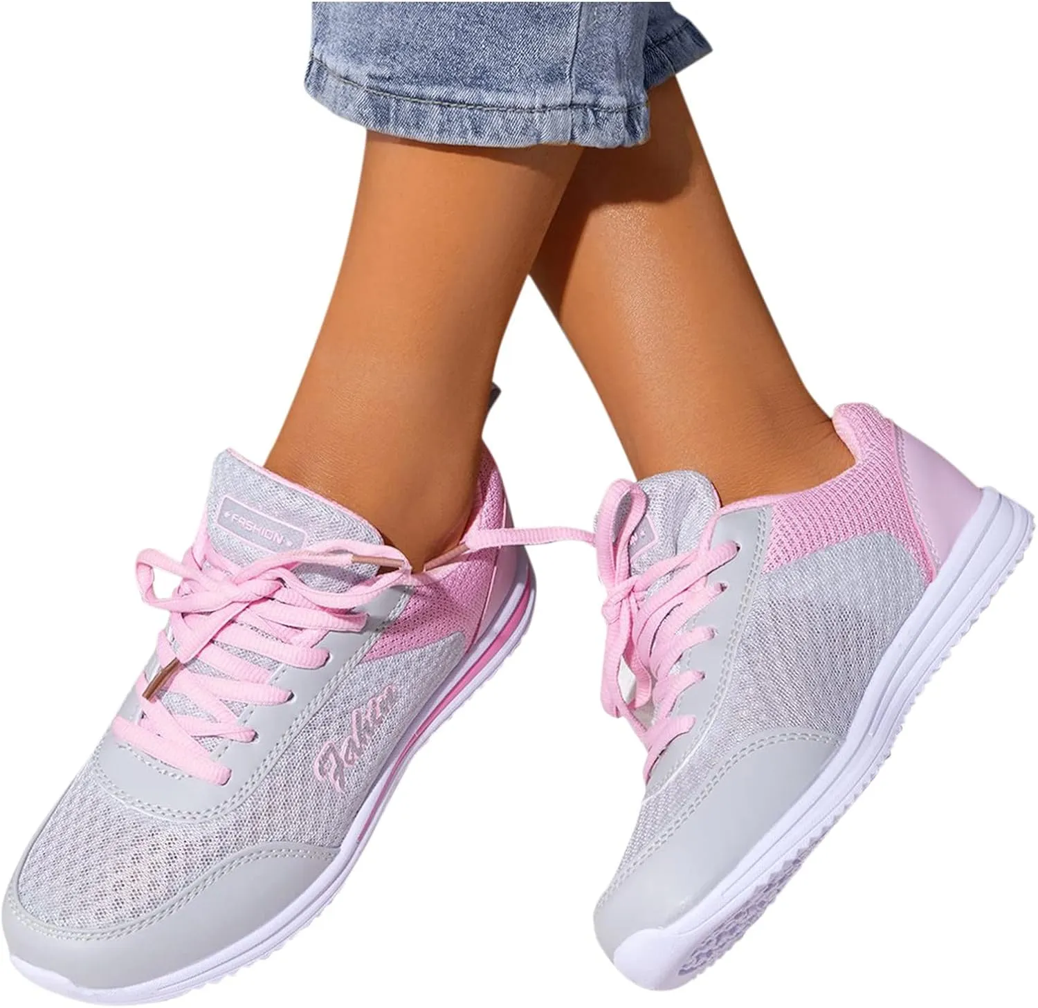 Womens Running Shoes Colorblock Casual Shoes Men Sneakers Women Trendy Comfortable Walking Shoes Slip On Shoes Gym Fitness Shoes for Ladies