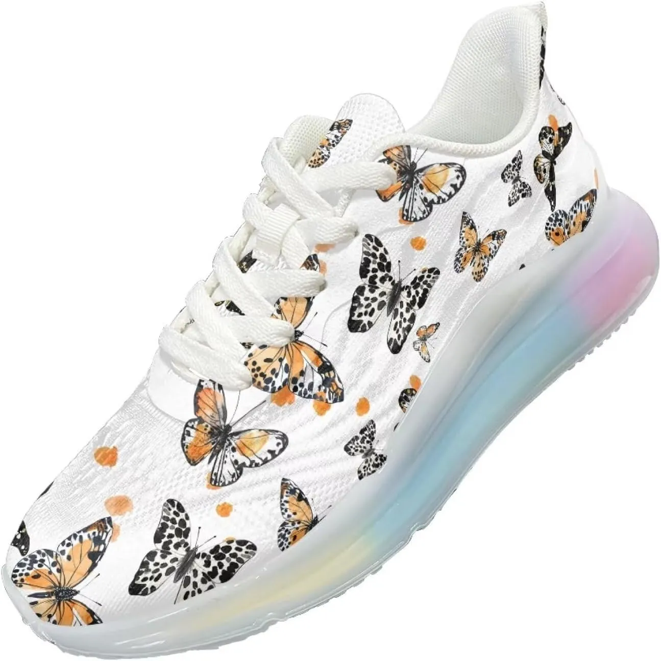 Womens Running Shoes Lightweight Air Cushion Tennis Basketball Walking Sneakers Lace Up Fashion Breathable Casual Shoes Sports Gym Fitness Sneakers US Size6-11