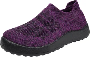 Women's Slip on Walking Shoes Tennis Lightweight Gym Walking Shoes Women Lightweight Slip On Shoes Casual Brown Sneakers Platform Tennis Shoe Cross Trainer Shoe
