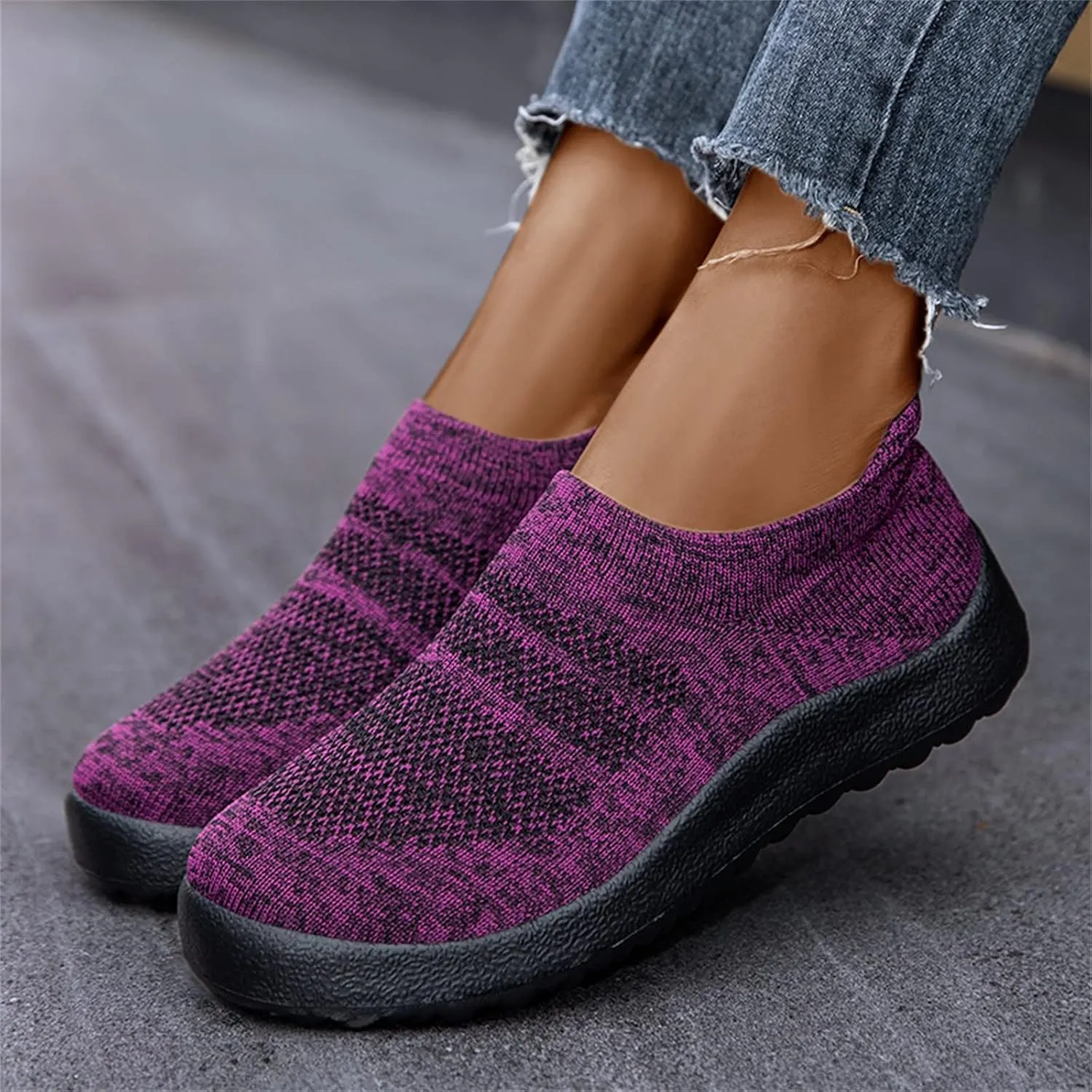 Women's Slip on Walking Shoes Tennis Lightweight Gym Walking Shoes Women Lightweight Slip On Shoes Casual Brown Sneakers Platform Tennis Shoe Cross Trainer Shoe
