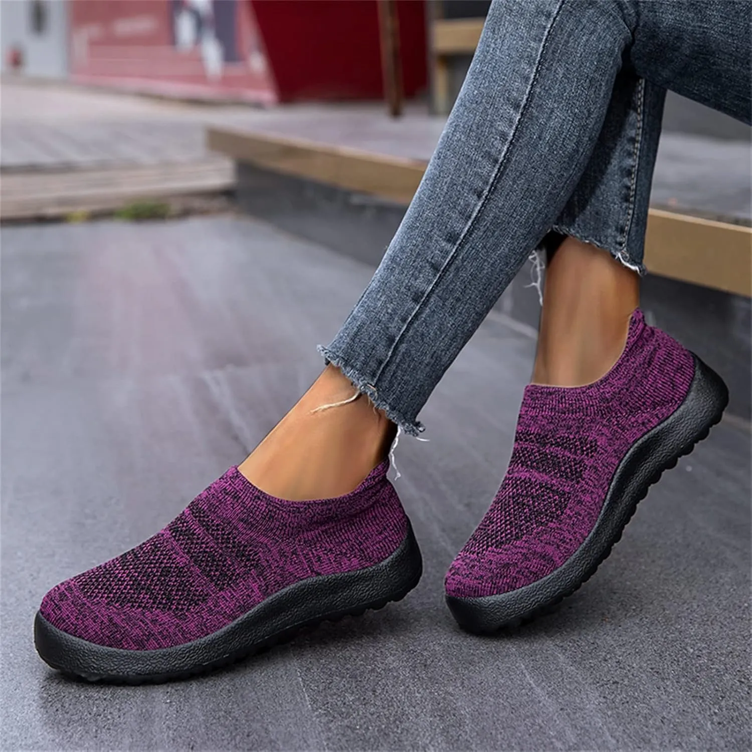 Women's Slip on Walking Shoes Tennis Lightweight Gym Walking Shoes Women Lightweight Slip On Shoes Casual Brown Sneakers Platform Tennis Shoe Cross Trainer Shoe