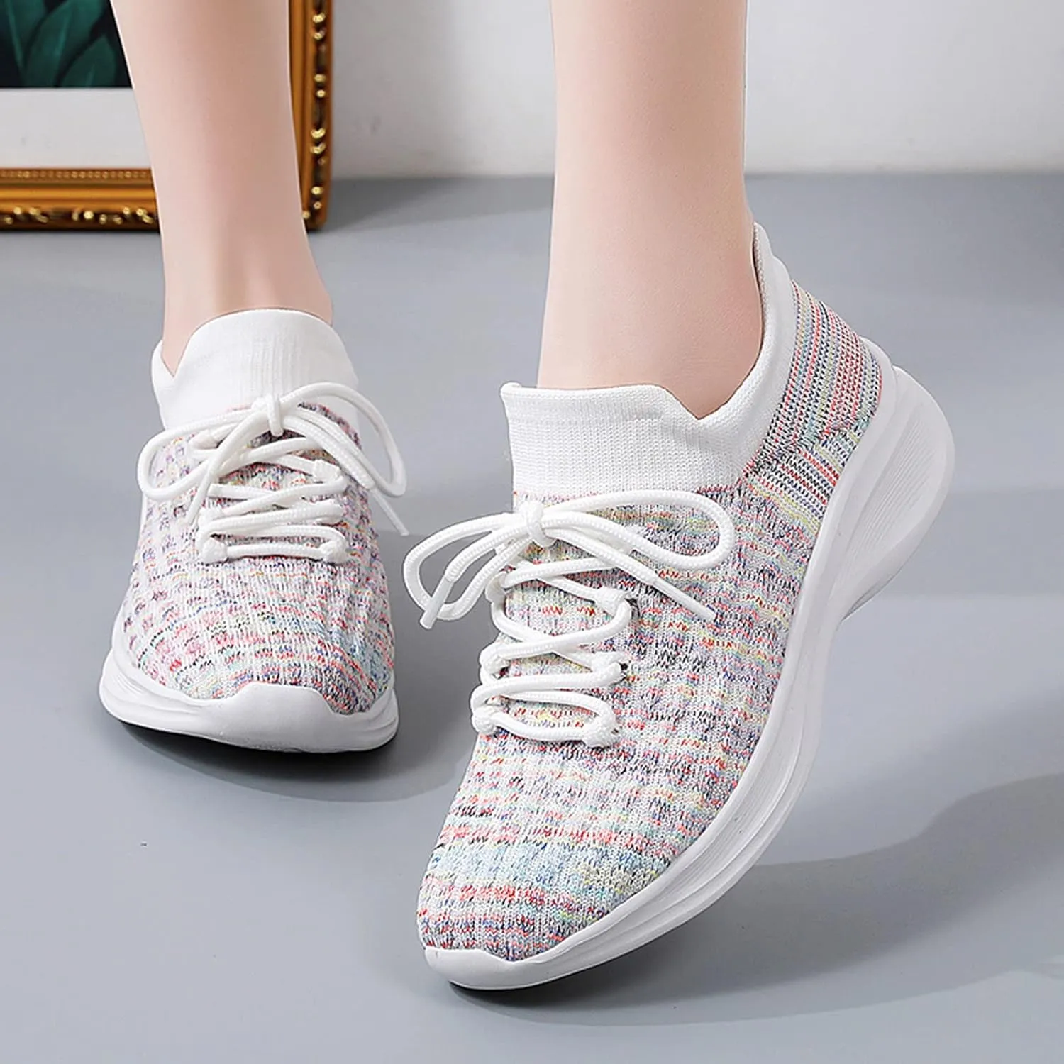 Women's Sneakers Wide Pull On Sneakers Womens All Black Women's Tennis Shoes 8.5 Walking Business Casual Women Wide Sneakers Zapatos Comodos Y Elegantes para Mujer De Vestir