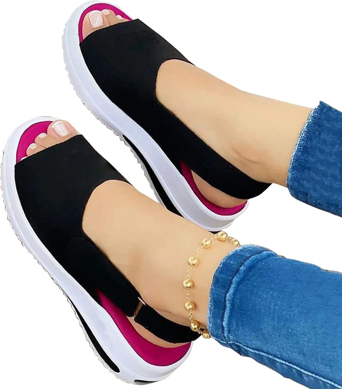 Women's Sneakers with Arch Support Slip On Wide Width Ortho Arch Support Sneakers for Women Walking Shoes Womens Wide Shoes Dressy Casual Womens Black Sneakers Cute Comfy Work Shoes for Women