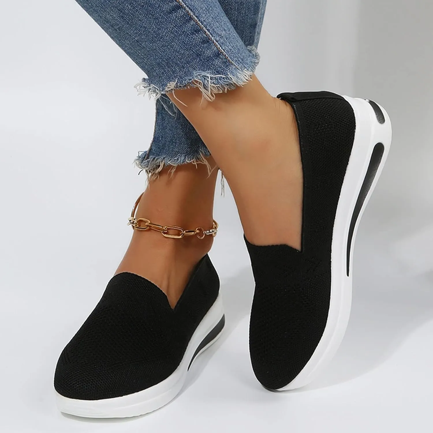 Women's Walking Shoes Orthopedic Sneakers Casual Platform Mesh Loafers Breathable Mesh Running Shoes Comfortable Sneakers