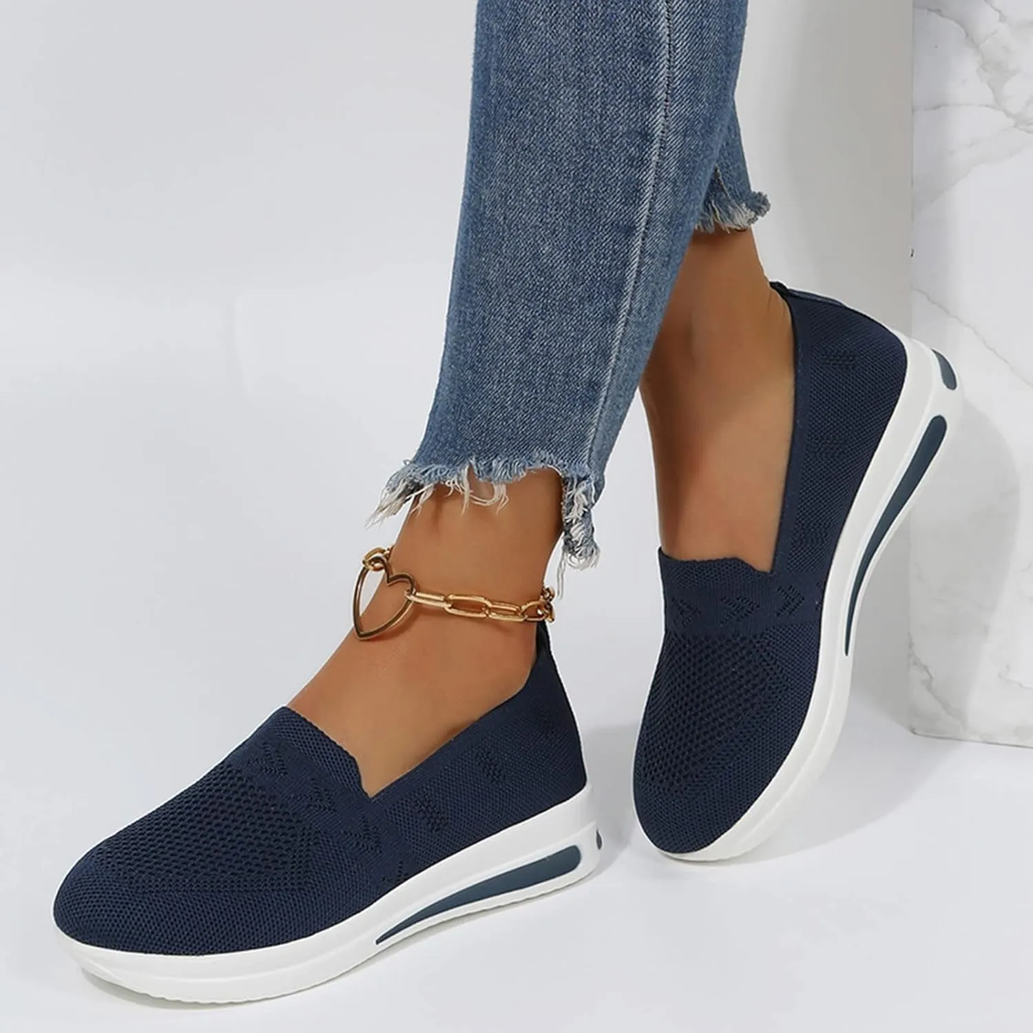 Women's Walking Shoes Orthopedic Sneakers Casual Platform Mesh Loafers Breathable Mesh Running Shoes Comfortable Sneakers