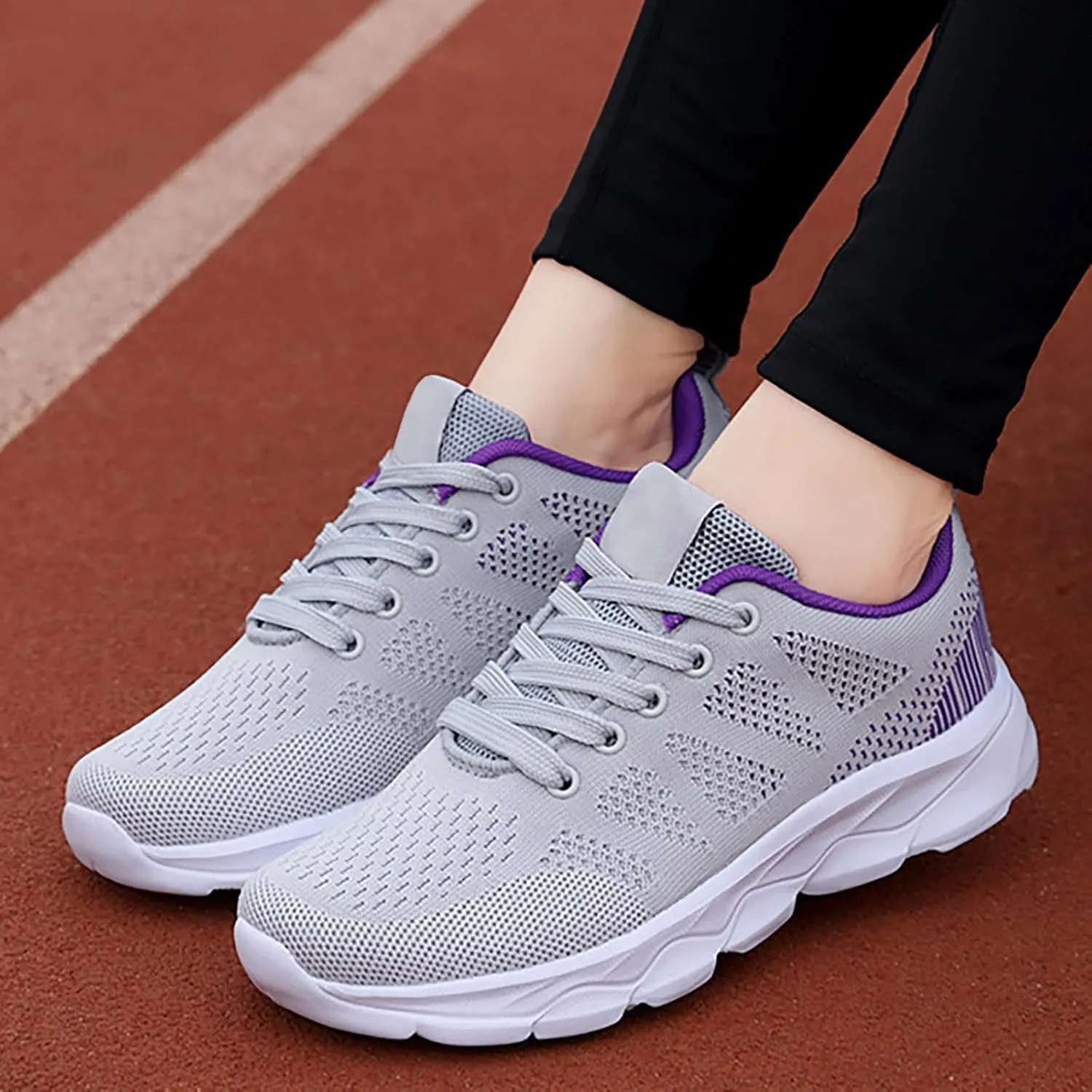 ZSpzx Orthopedic Platform Sneakers for Women Lace Up Slip-on Cushioned Footbed Jogging Tennis Sneaker Padded Insole Plantar Fasciitis Arch Support Casual Wedge Shoes Air Cushioned Walking Shoe