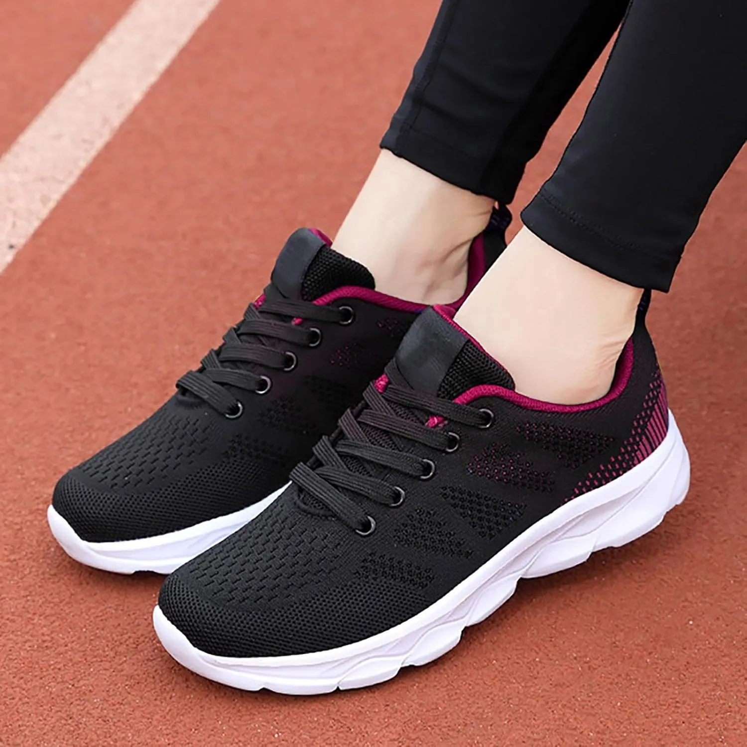 ZSpzx Orthopedic Platform Sneakers for Women Lace Up Slip-on Cushioned Footbed Jogging Tennis Sneaker Padded Insole Plantar Fasciitis Arch Support Casual Wedge Shoes Air Cushioned Walking Shoe