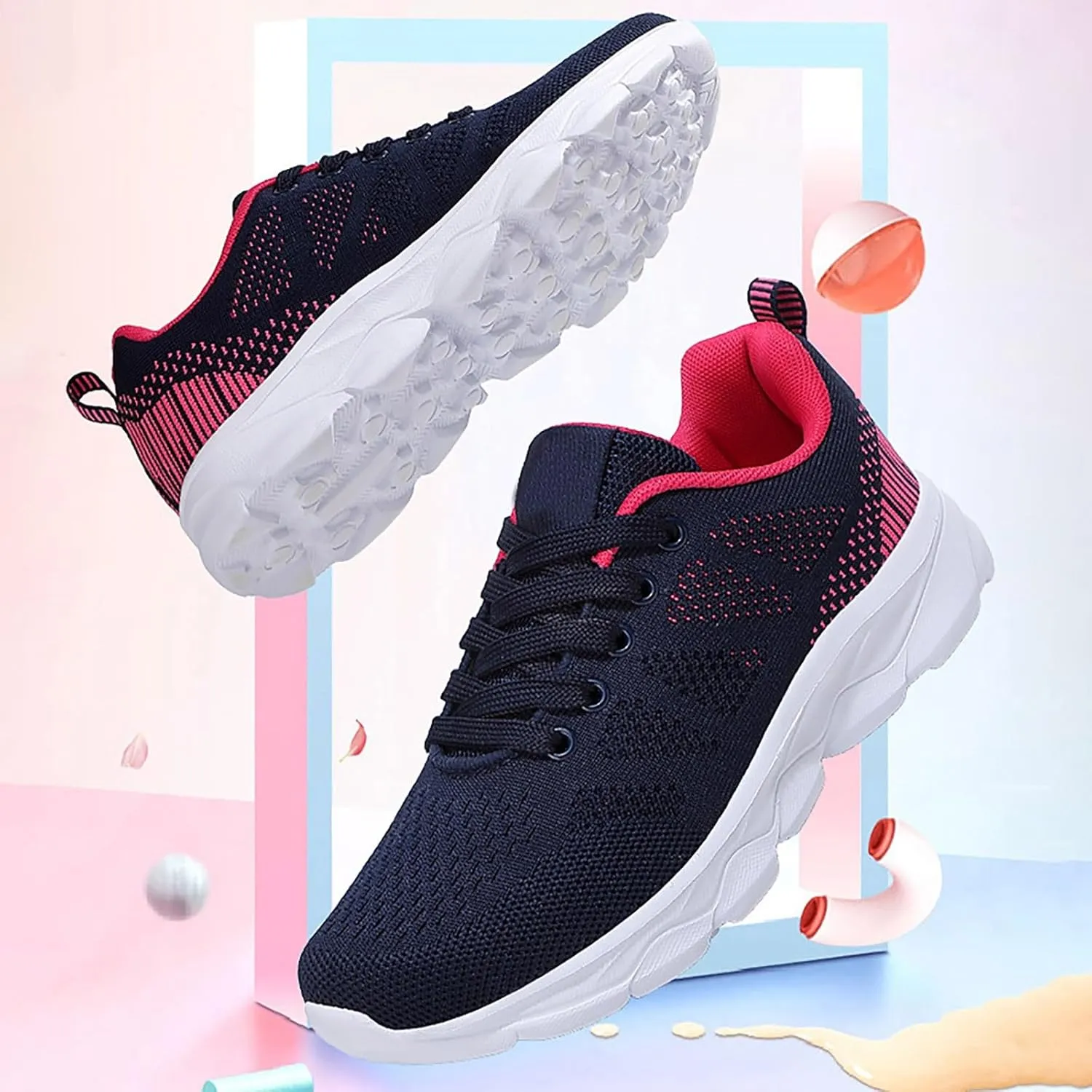 ZSpzx Orthopedic Platform Sneakers for Women Lace Up Slip-on Cushioned Footbed Jogging Tennis Sneaker Padded Insole Plantar Fasciitis Arch Support Casual Wedge Shoes Air Cushioned Walking Shoe